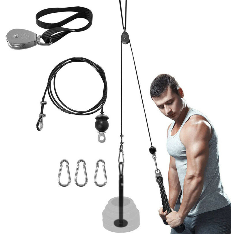 Pulley Arm Biceps Trainer Triceps Workout Weight Lifting Gym Strength Training Wrist Roller Home Exercise Tools