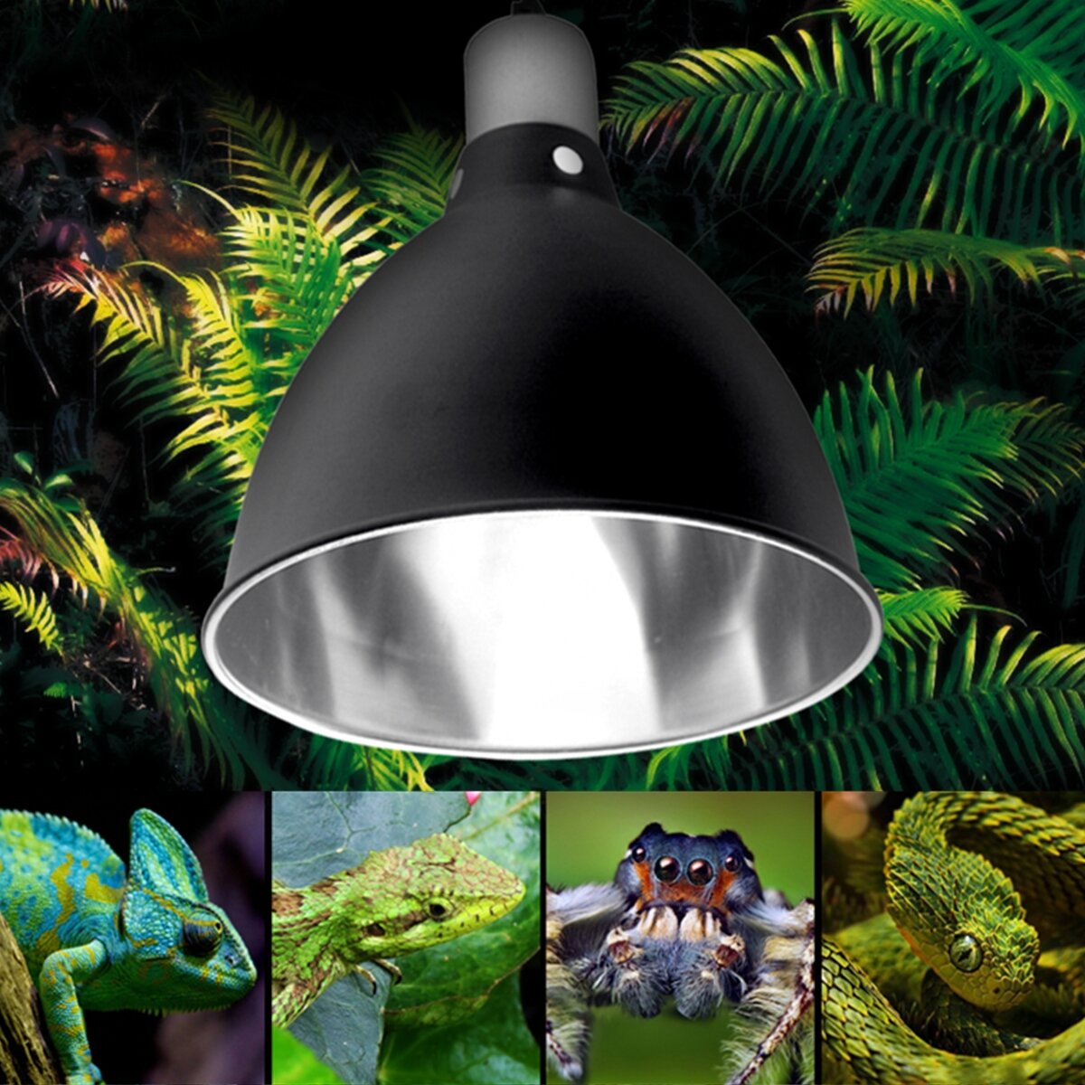 

E27 Ceramic Heat UV UVB Lamp Light Holder Reptile Tortoise Lampshade with Switch