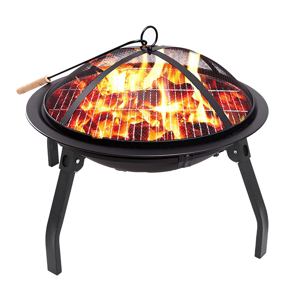 22inch Fire Pit Portable Outdoor Wood, Outside Wood Fire Pits