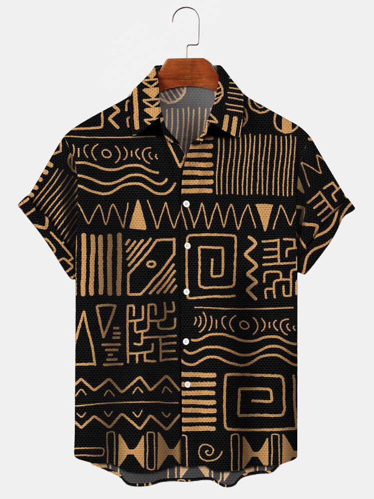 Gebruiksvoorwerp met tribale print voor heren Alle bijpassende shirts met korte mouwen