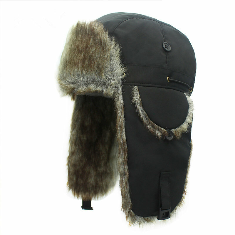 Men Women Winter Hat Outdoor Winterproof Thick Hats Skiing Russian Bombardier Hats Warm Outdoor Earmuffs