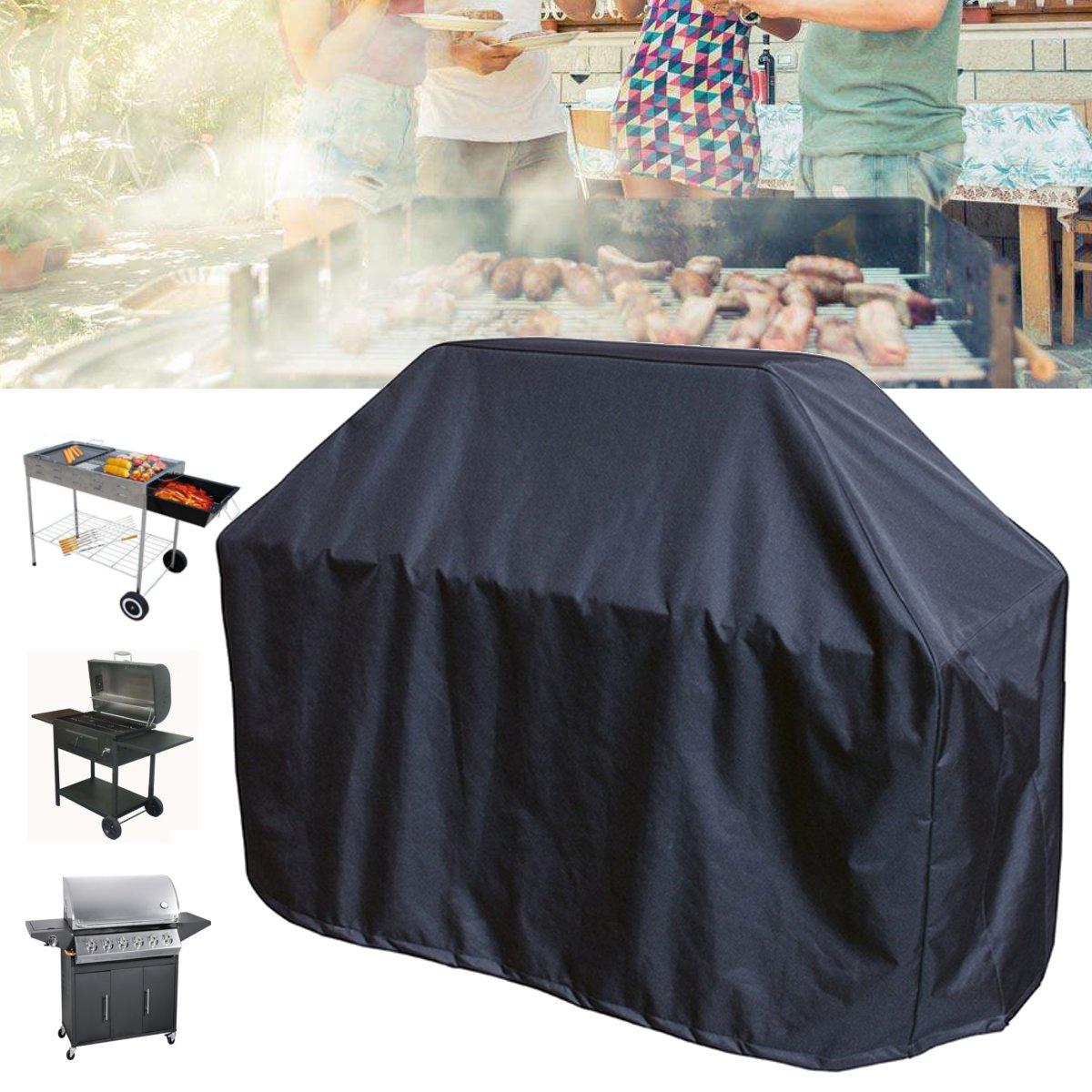 163x61x122cm Black BBQ Grill Barbecue Waterproof Covers Yard Outdoor Cooking Rain Protector