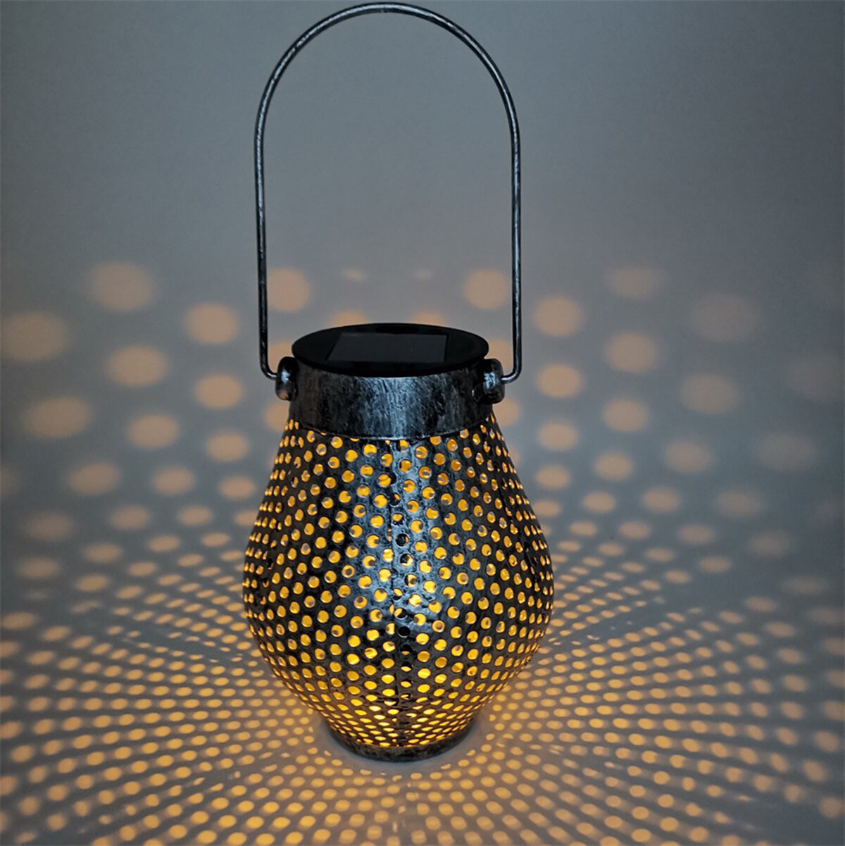Solar LED Hanglamp Retro Holle Lantaarn Outdoor Tuin Yard Decoratie Lamp