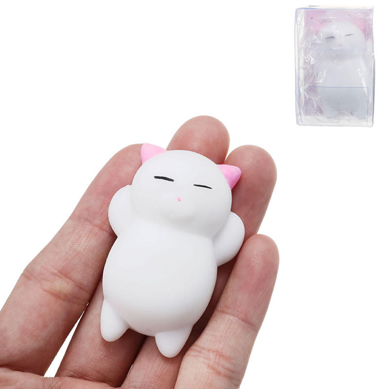Pink Cat Kitten Squishy Squeeze Schattig Healing Toy Kawaii Collection Stressverlichtender Gift Deco