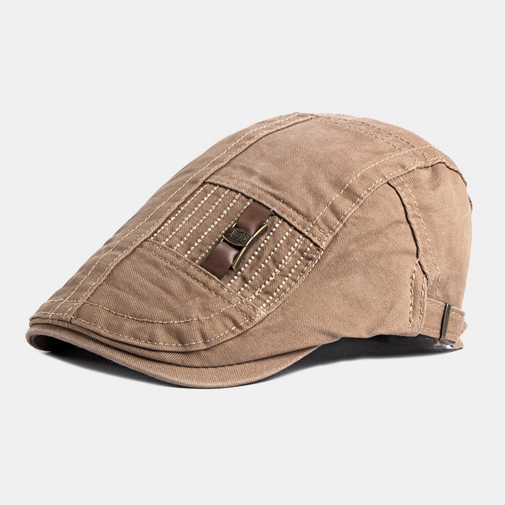 Heren katoenen korte rand verstelbare Britse Retro Forward Hat Baret Cap