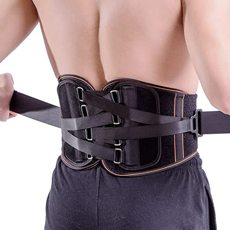KALOAD Unisex Adjustable Lower Back Brace Lumbar Support Pain Relief Waist Straps Belt with Pulley System for Sciatica S
