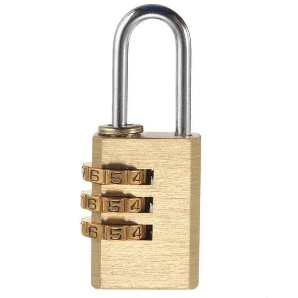 Zware Veiligheid 3 Digit Brass Code Combinatie Hangslot Bagage Gym Locker Toolbox Lock