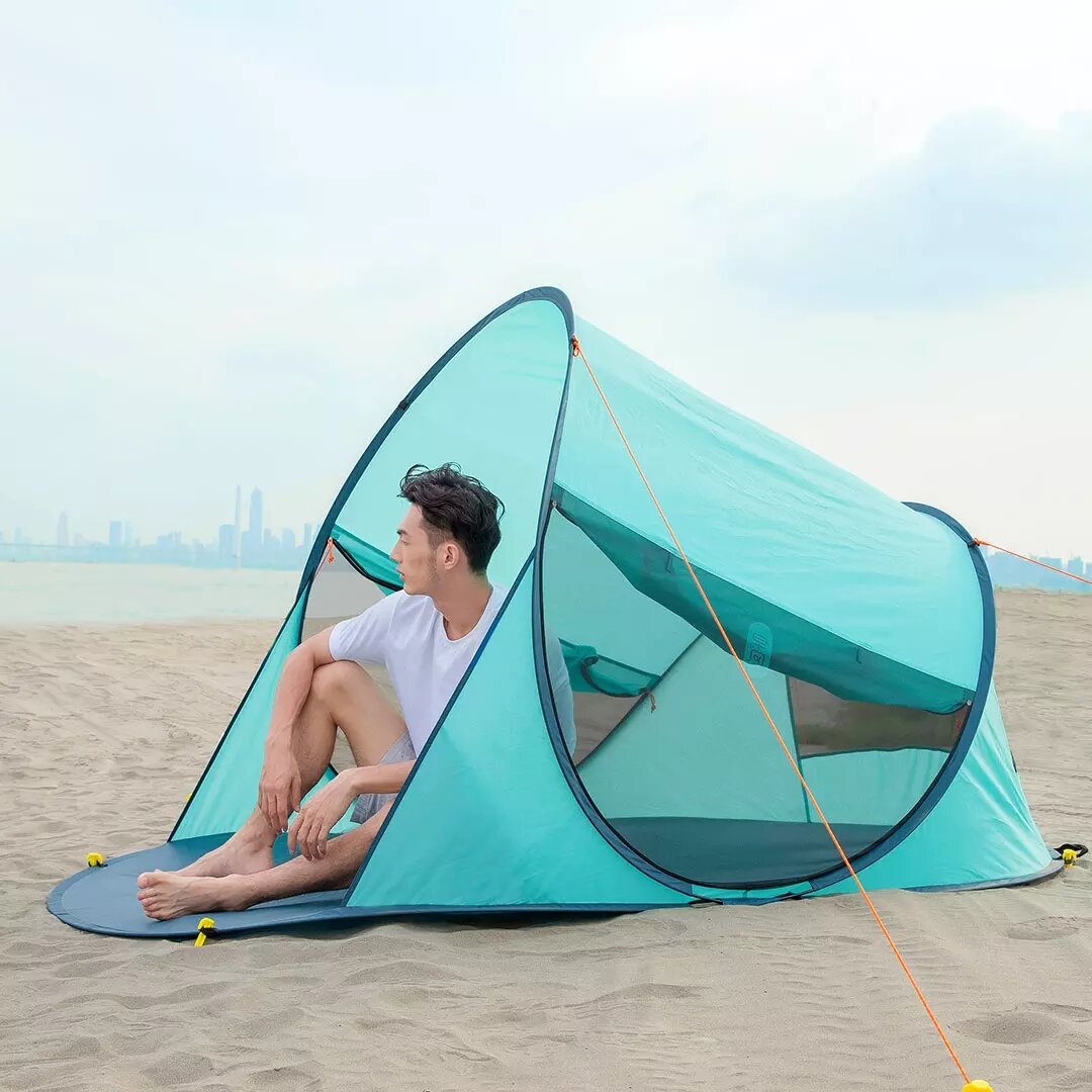 ZENPH 3-4 személyes automatikus tengerparti sátor az UV napvédő menedékház könnyű, vízálló szélálló kemping előtetője hordtáskával