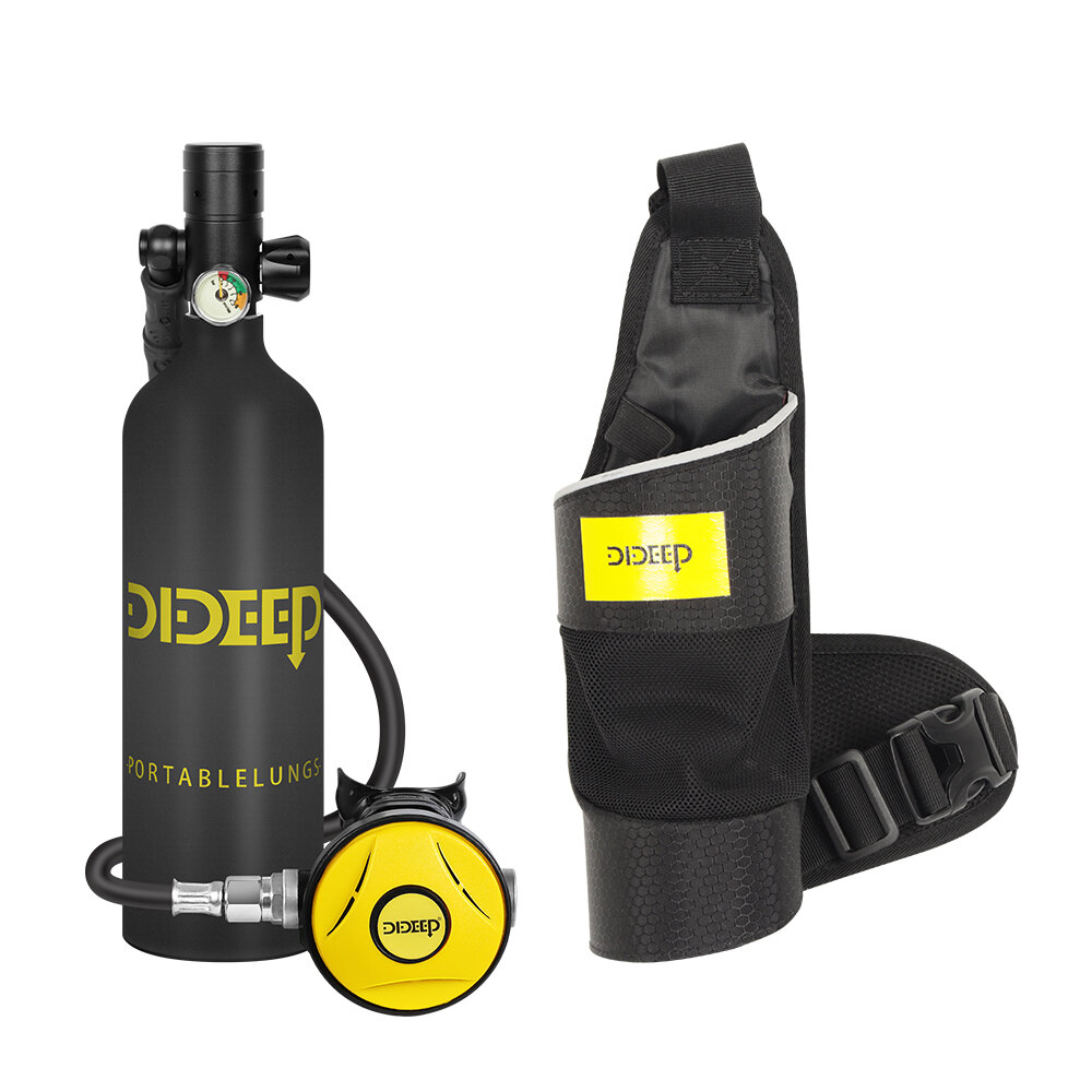 

[EU Direct] DIDEEP Portable 1L Mini Scuba Underwater Diving Set Air Oxygen Tank/Equipment Oxygen Cylinder Snorkel Equipm