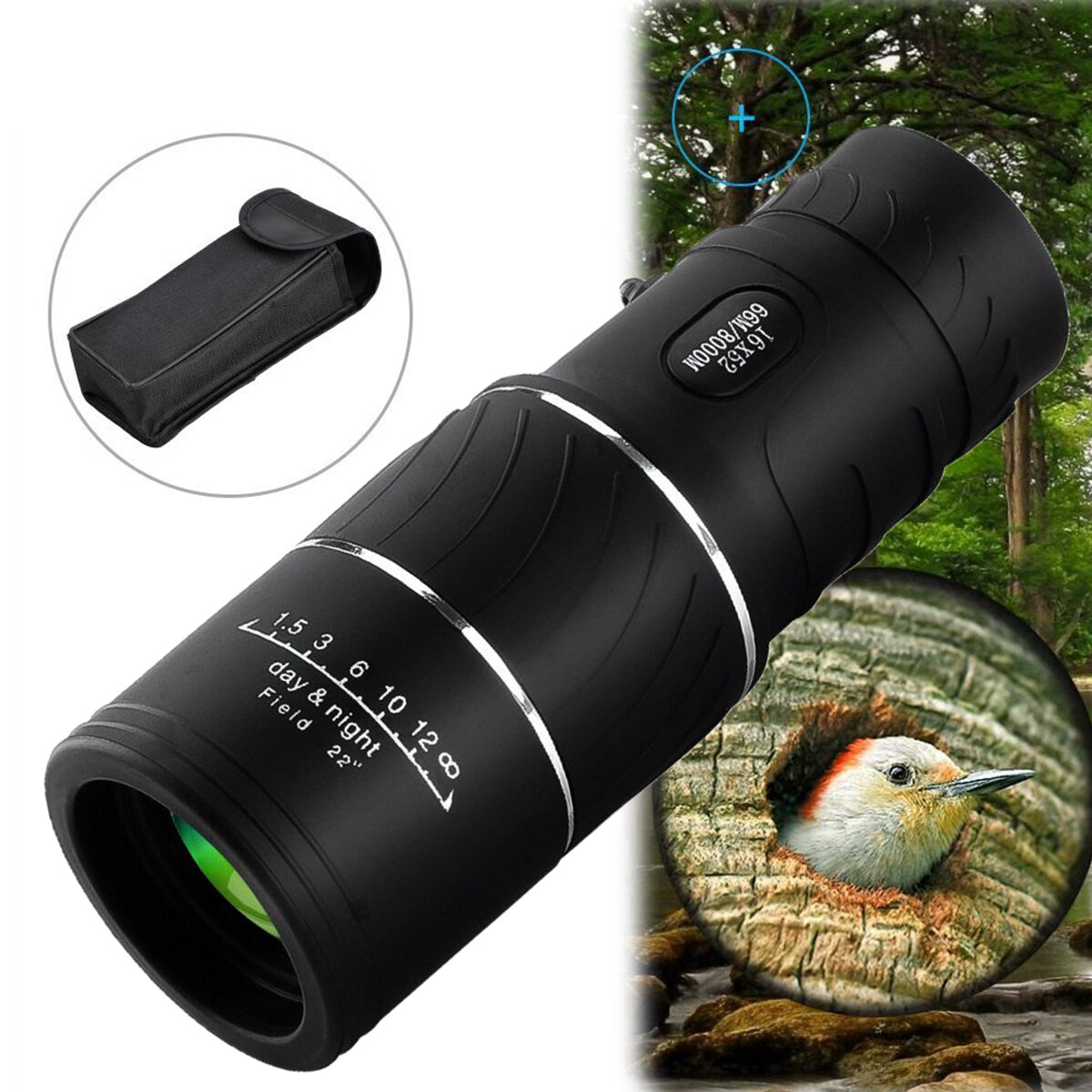 ARCHEER 16x52 Monocular Dual Focus Optics Zoom Telescope Day & Night Vision For Birds/ Hunting/ Camping/ Tourism