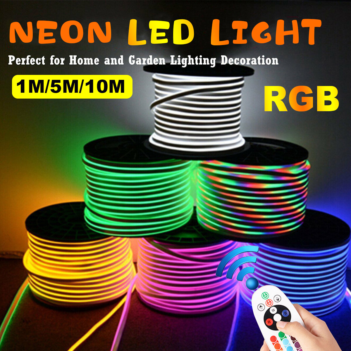 1M/5M/10M 220V 5050RGB LED Strip 60LED/M Waterdichte Tape Neon Flex Lights Touwstekker
