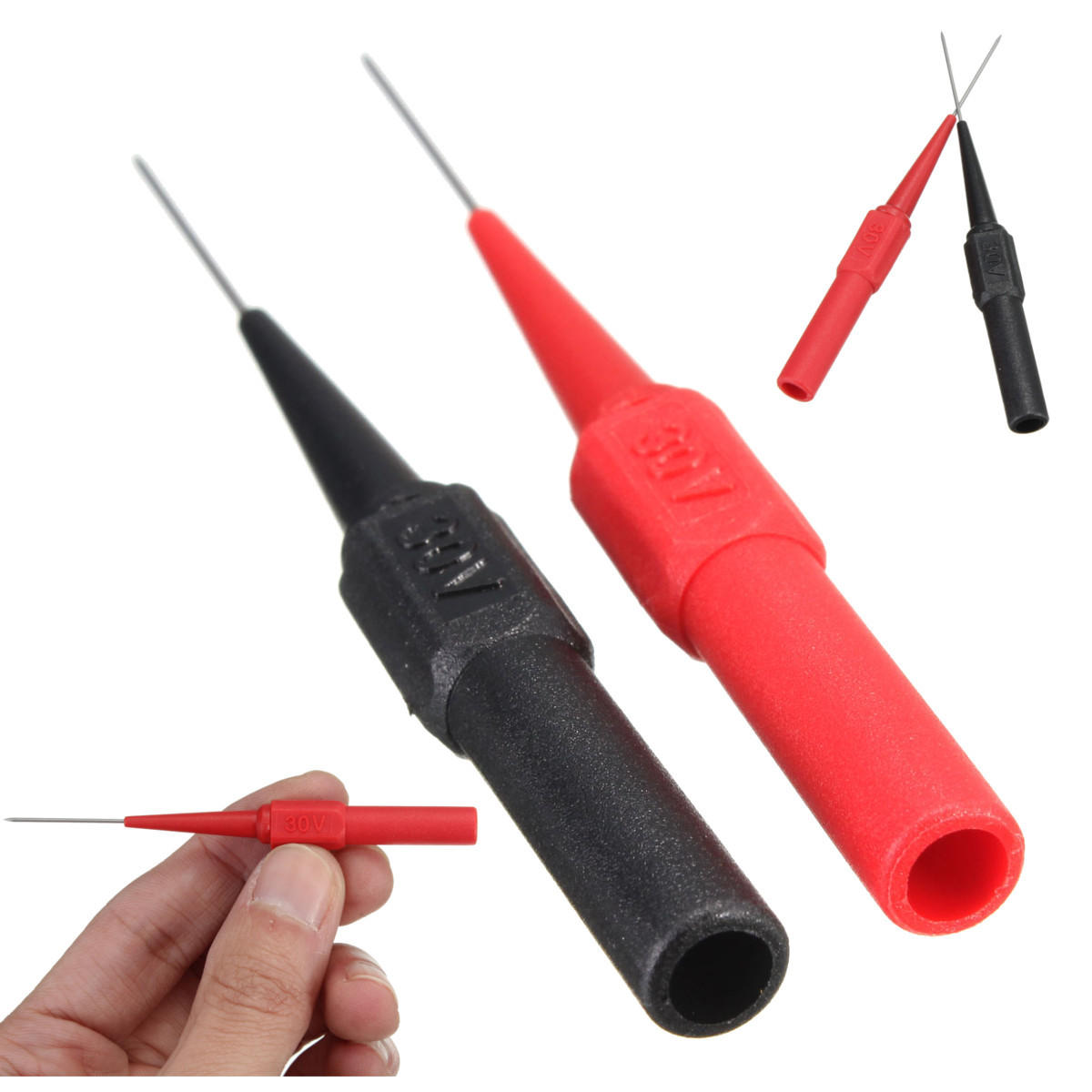 3pcs DANIU Insulation Piercing Needle Non-destructive Multimeter Test Probe Red/Black