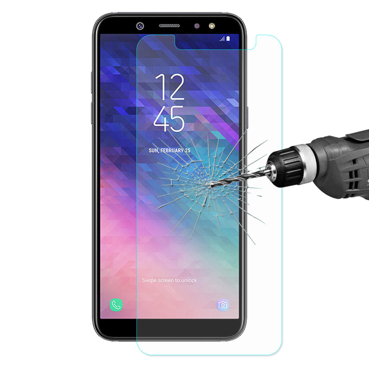 Enkay?Gehard?Glas?screen?protector?voor Samsung Galaxy?A6?Plus?2018 0.26mm 2.5D gebogen rand 9H
