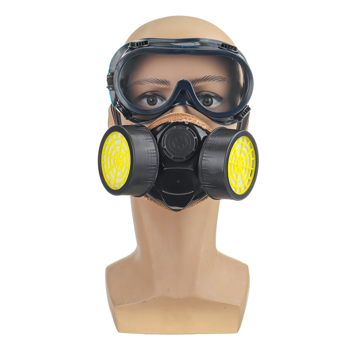 Survival Gas Mask Safety Respiratory Spray with Dual Protection Filter And Goggle
