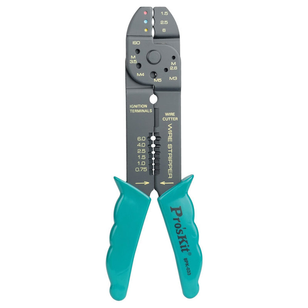 

Pro'skit 8PK-033 4 in 1 Multipurpose Stripping Pliers Wire Crimping Pliers Tool Decrustation Pliers Cable Stripper Hand