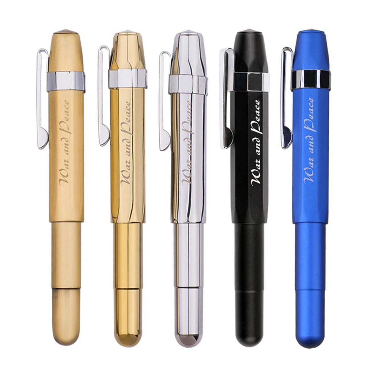 Metal fountain pen short smooth calligraphy writing pen ink gel pen with iron case gift for students friends families