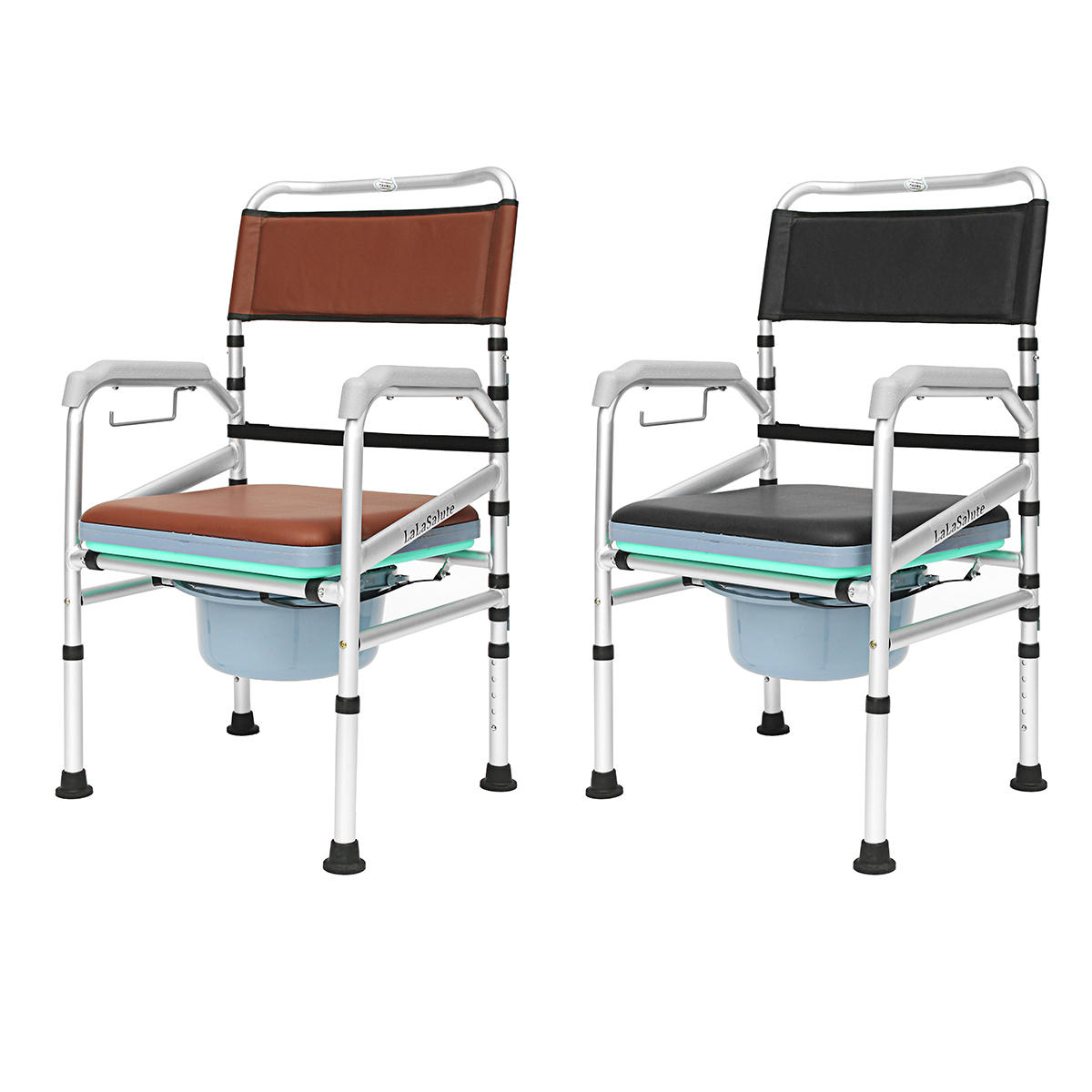 Aluminum Alloy Elders Patient Commode Chair Potty Chair Folding Anti-slip Toilet Bathroom Chair