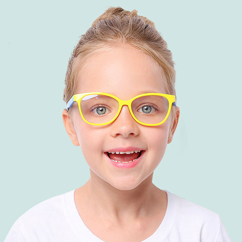Anti-blauwe lichtbril voor kinderen Computertelefoon Anti-straling Mannen en vrouwen Platte lens Sil