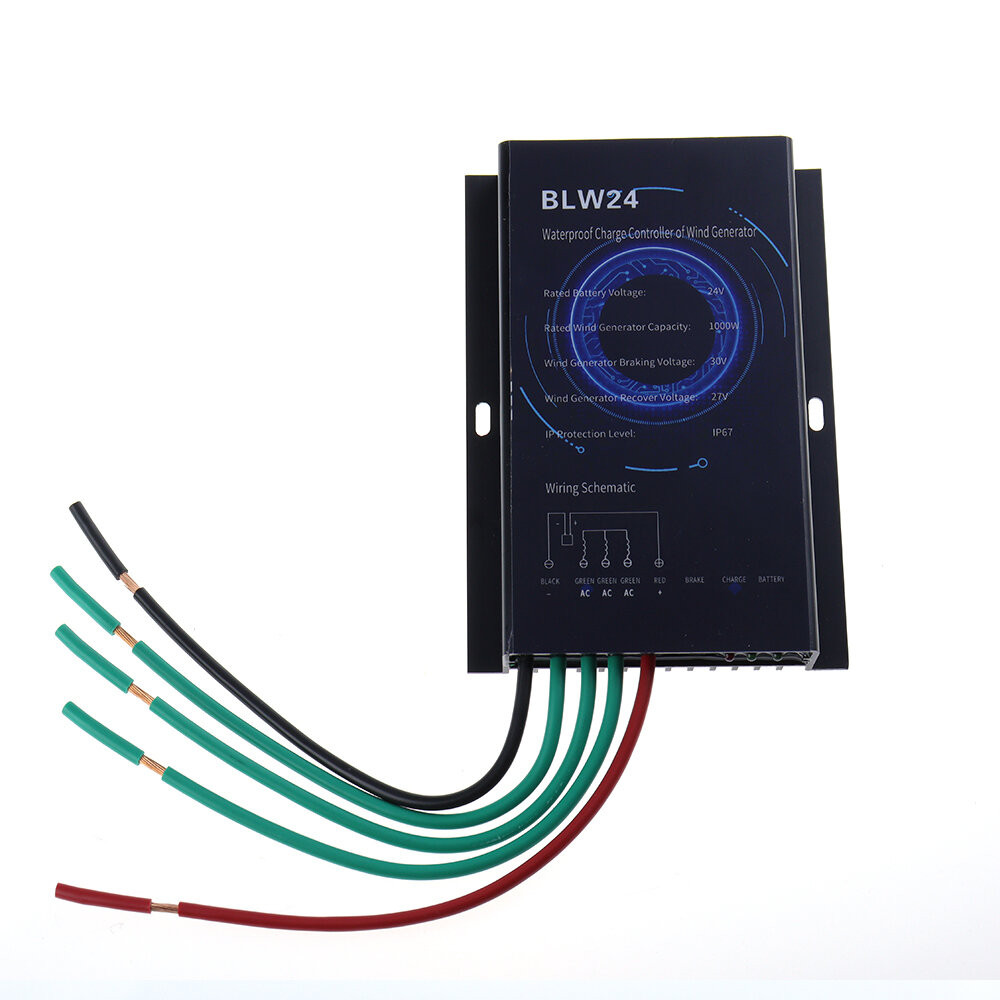 

Excellway 1000W Wind Turbine Controller with 48V Battery Rated Voltage Compact and Lightweight Design IP67 Protection Cl