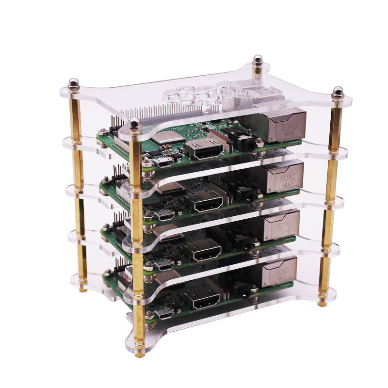YAHBOOM? Raspberry Pi Cluster Experiment Case Overlay Multiple Layers for 4B/3B+/3B/2B/B+