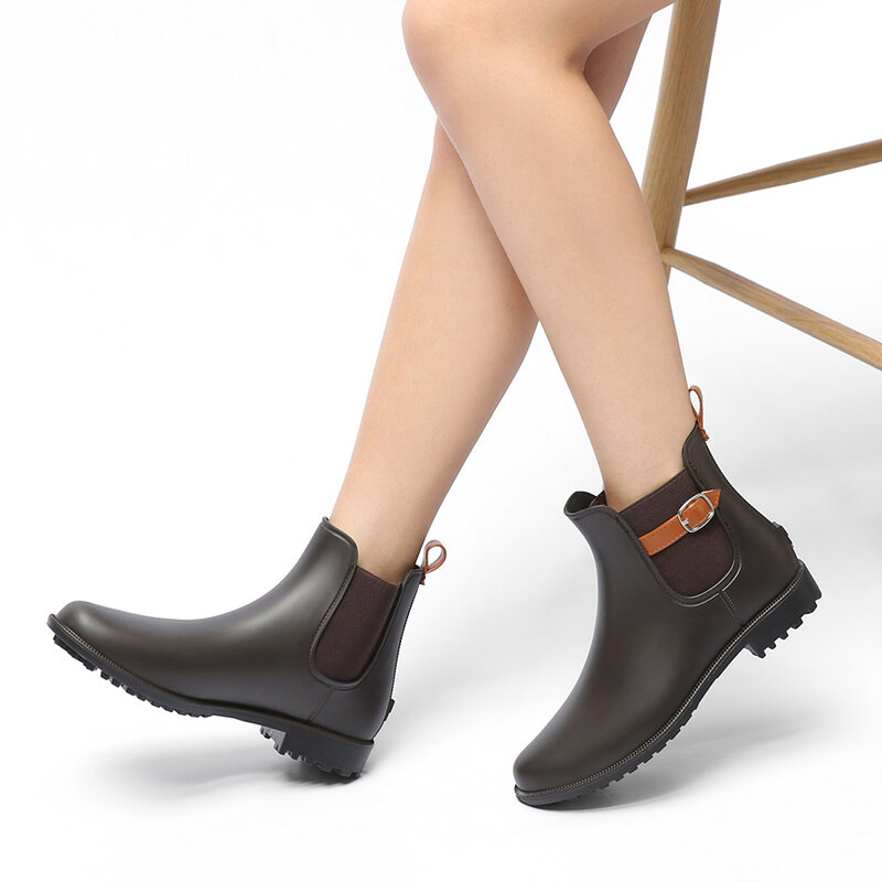 Gracosy Women's Outdoor Rainy Day Walking Non-Slip Waterproof Boots Rain Boots Short Boots