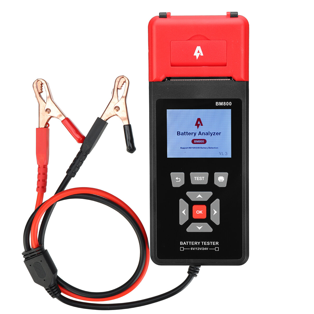 Andeman BM800 6/12/24V Car Battery Tester With Built-in Printer For Trucks Cars Motorcycles and More (Paper Included)