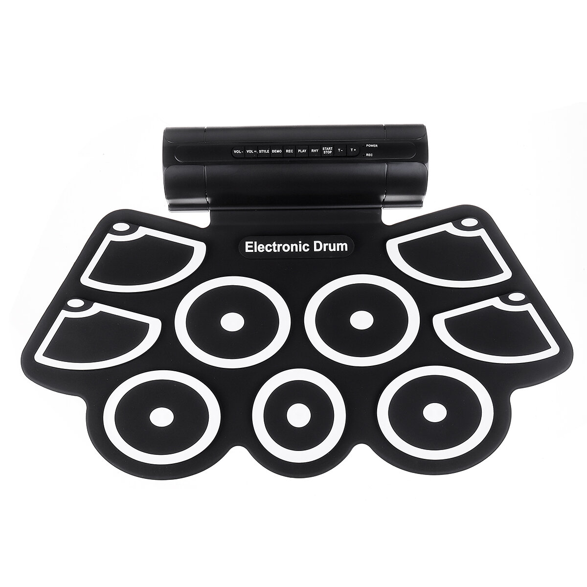 KONIX MD760 Portable USB 9 Pads Roll Up Electronic Drum with Built-in Battery Drum Sticks