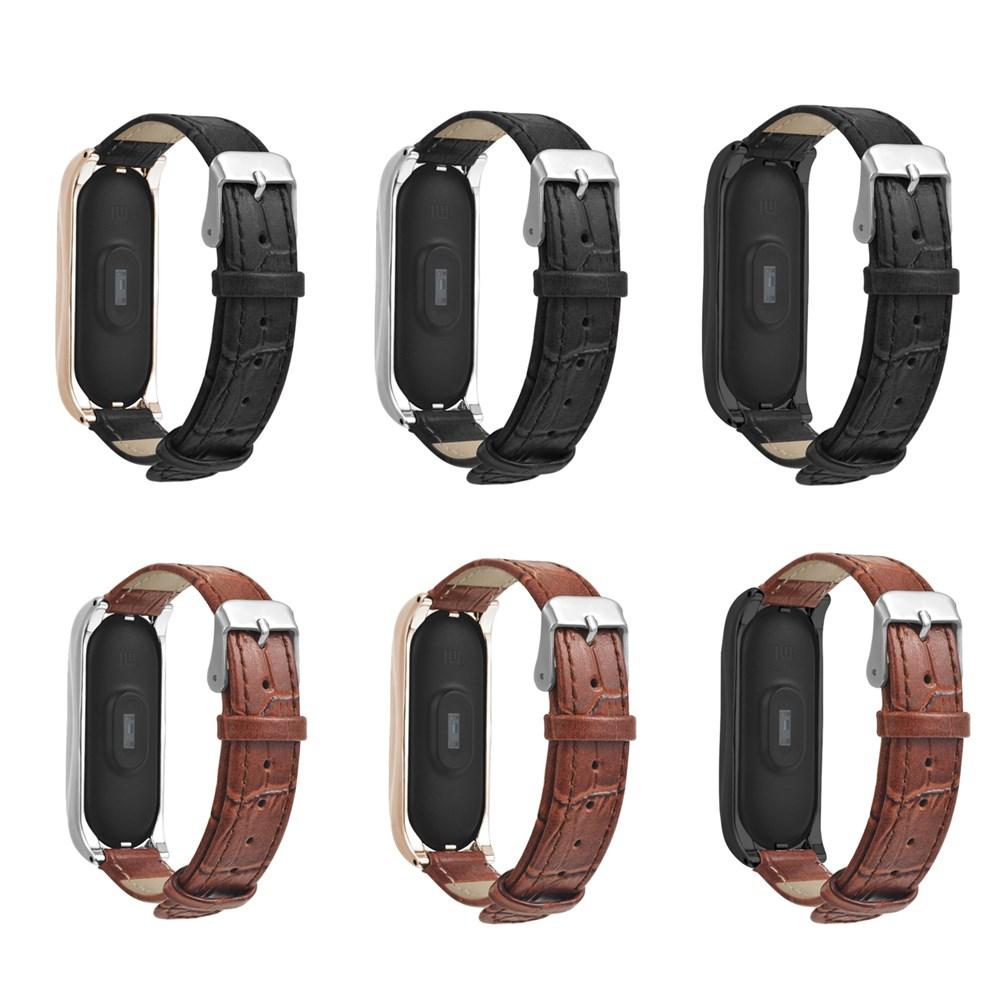 Bakeey vervangende horlogeband naaldgesp lederen horlogeband voor Xiaomi Mi band 3 niet-origineel