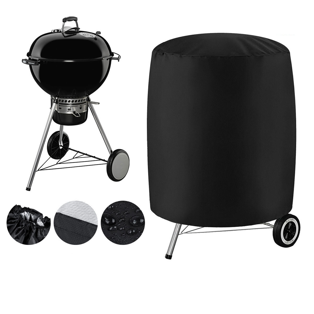 Capa de grelhador para churrasco em poliéster 190D, protetor UV e poeira para jardim e pátio