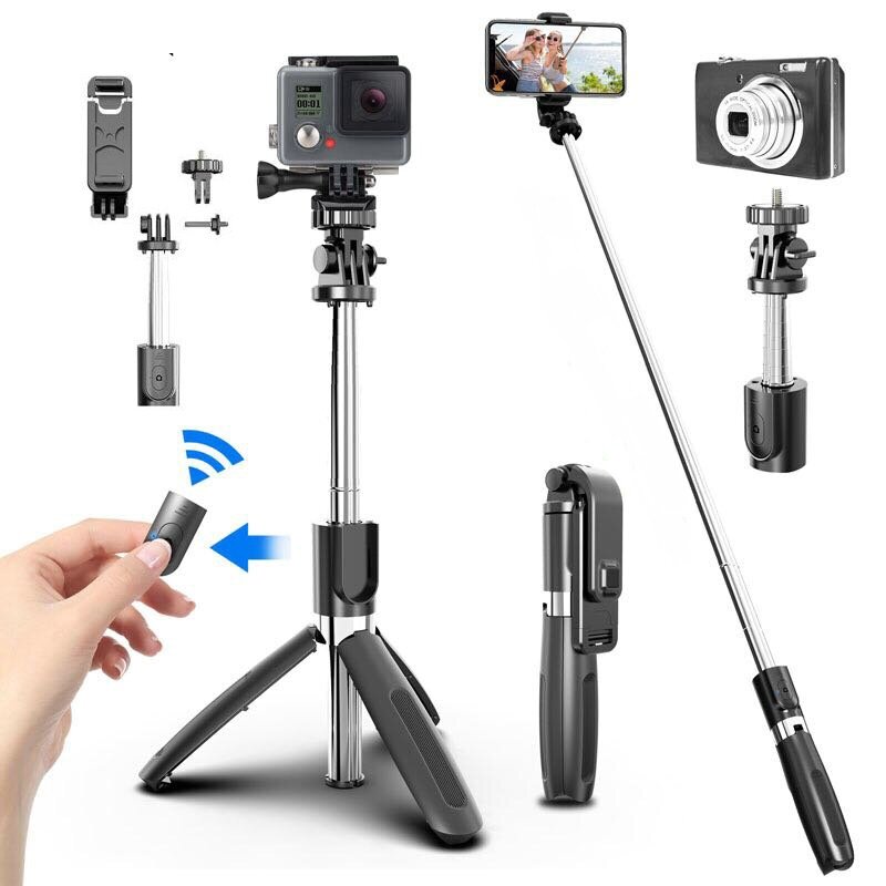 Bakeey L02 bluetooth Wireless Selfie Stick All in One Tripod Foldable & Monopods Lighting Remote Control for Smartphones