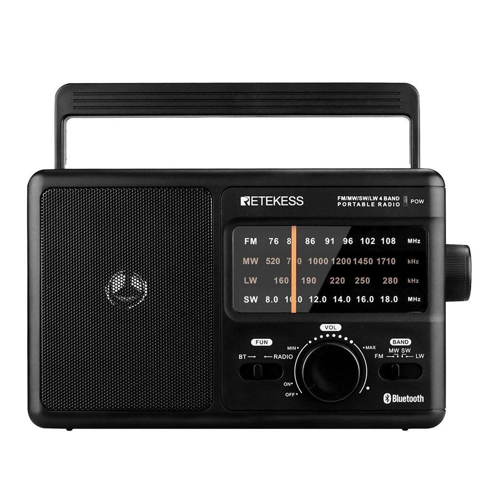 Retekes TR626 Radio AM FM SW LW 4-Band Radio bluetooth DSP AC DC Power Long Wave Clear Sound Speaker Portable Radio