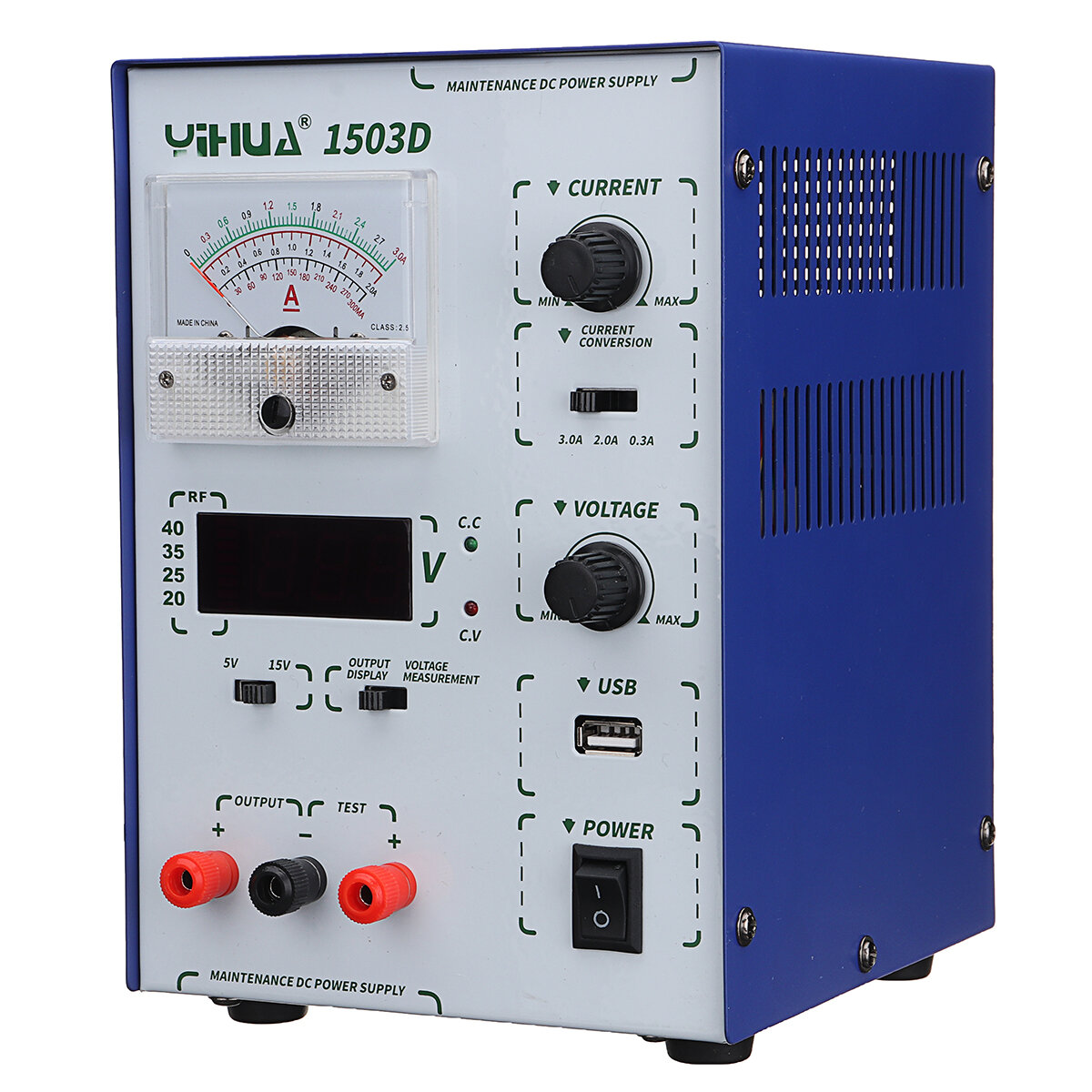 

YIHUA 1503D 15V 3A 110V/220V Precision Variable Dual Digital DC Power Supply Lab Test