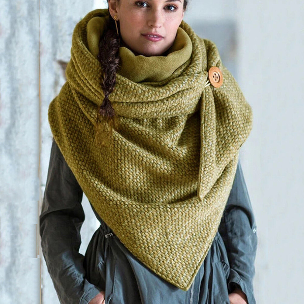 Dames Katoen Plus Dik Warm houden Winter Buiten Casual Effen Kleur Multifunctionele sjaal Sjaal