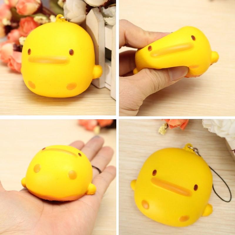 Squishy Yellow Duck Soft Cute Kawaii Phone Bag Strap Toy Gift 7*6.5*4cm