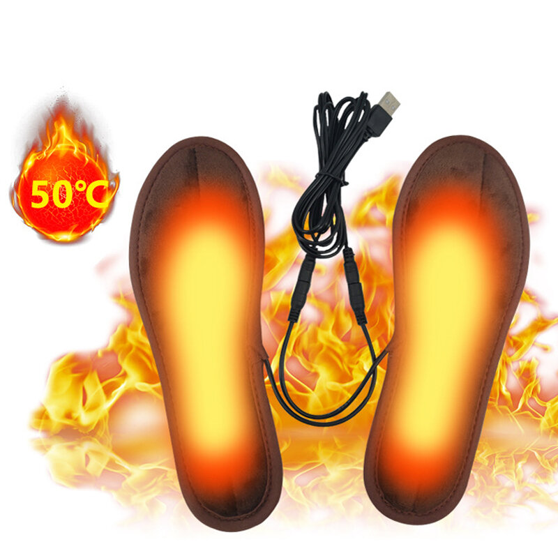 Tengoo Unisex Elektrisch beheizte Schuheinlagen USB-Ladung EVA Elastische Faser Warme Thermoeinlagen Waschbare Warme Sockenmatte.