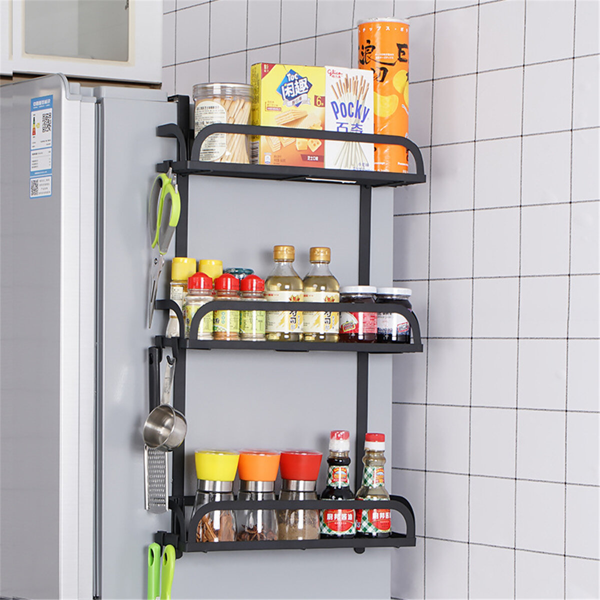 

2/3-Layer Refrigerator Rack Fridge Side Shelf Sidewall Holder Kitchen Supplies