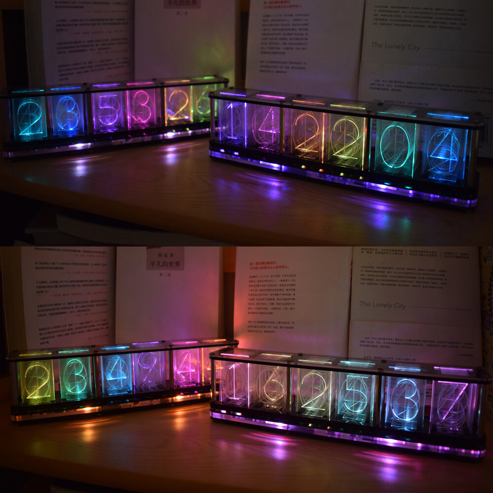 Geekcreit® Imitate Glow Clock Full Color RGB Glow Tube Clock LED Music Spectrum Kit