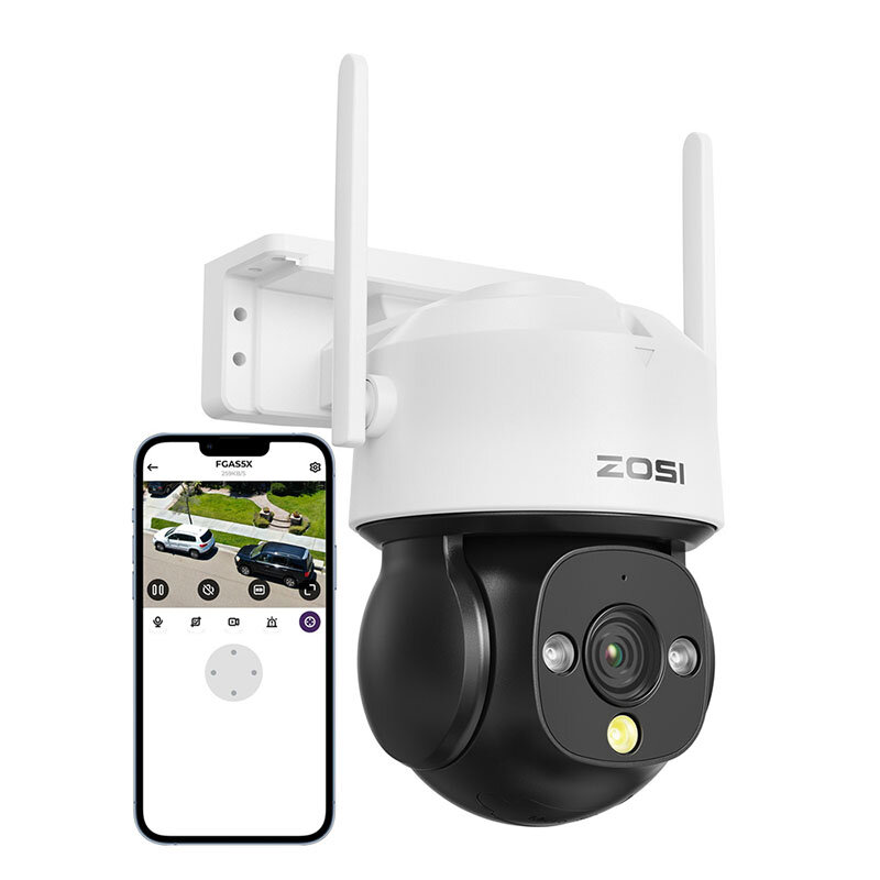

ZOSI C290 2.5K 4MP WiFi Security Camera Wireless PTZ IP Cam Night Vision AI Detection Auto Tracking Home Surveillance Ca