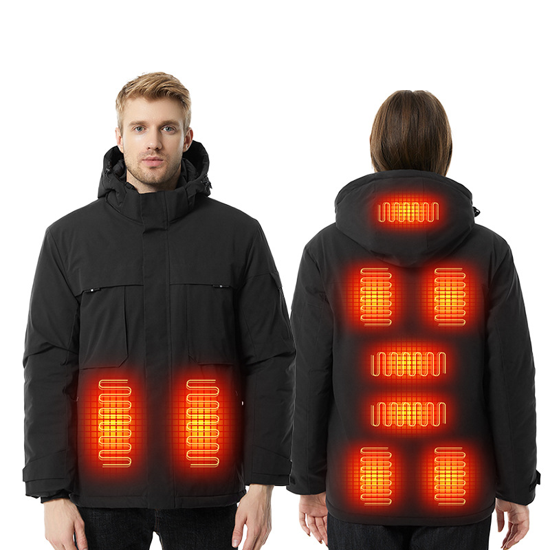 Умная куртка с подогревом TENGOO 9 зон нагрева 3-ступенчатое управление На открытом воздухе Мужская жилетка Пальто USB Электрическое отоплен