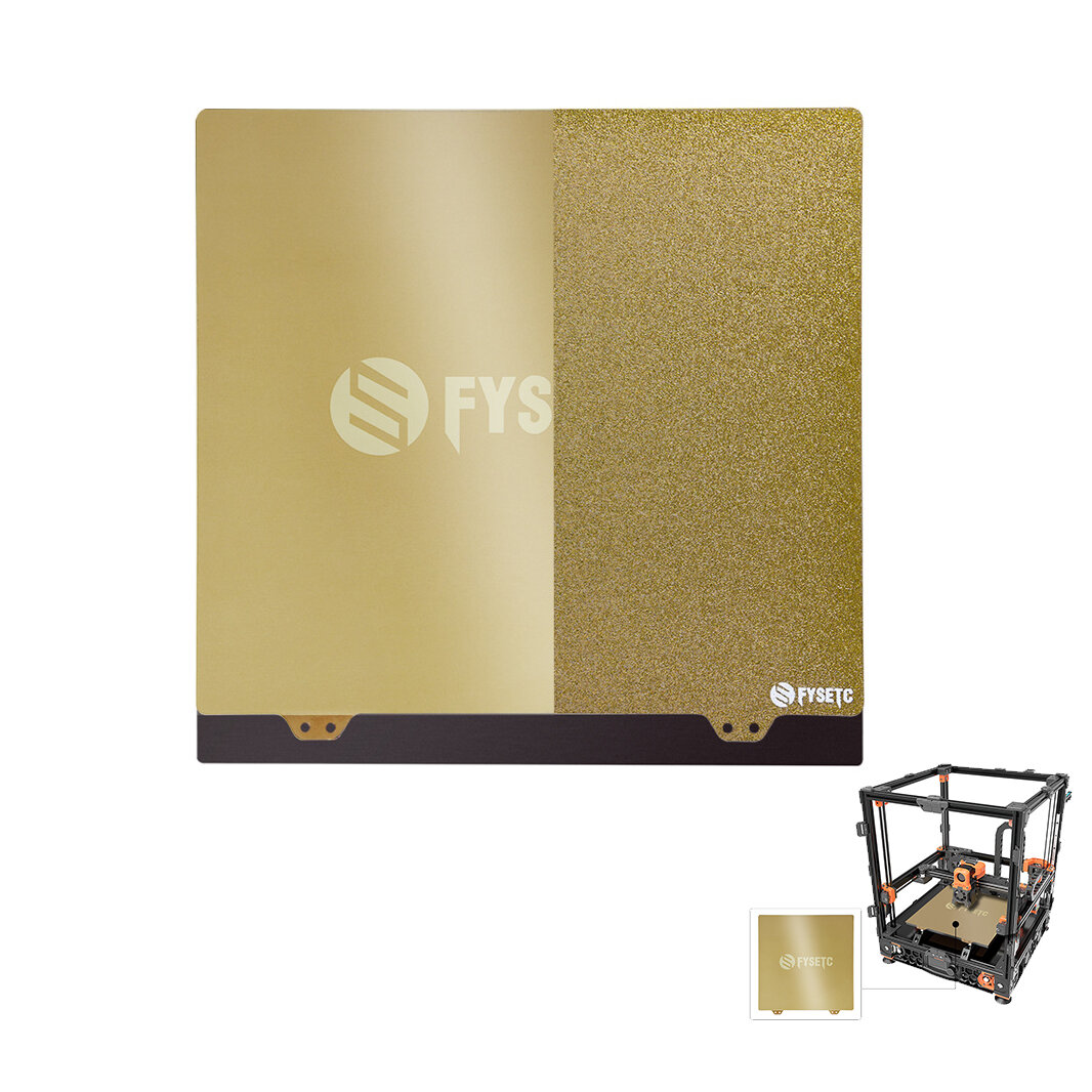 FYSETC JanusBPS 355*355mm Gouden Verschillende Gezicht Stalen Plaat + Magnetische Sticker B-kant + P