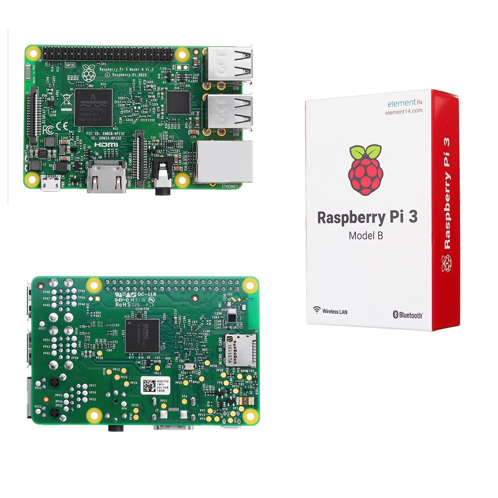 Raspberry Pi 3 Model B ARM Cortex-A53 CPU 1.2GHz 64-Bit Quad-Core 1GB RAM 10 Times B+