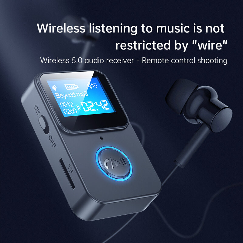 

Bakeey C33 LCD Display bluetooth 5.0 Audio Receiver Support TF Card Hands-Free Call Music Receiver