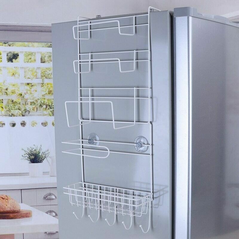 5層多目的冷蔵庫壁収納ラック多層キッチン整理棚