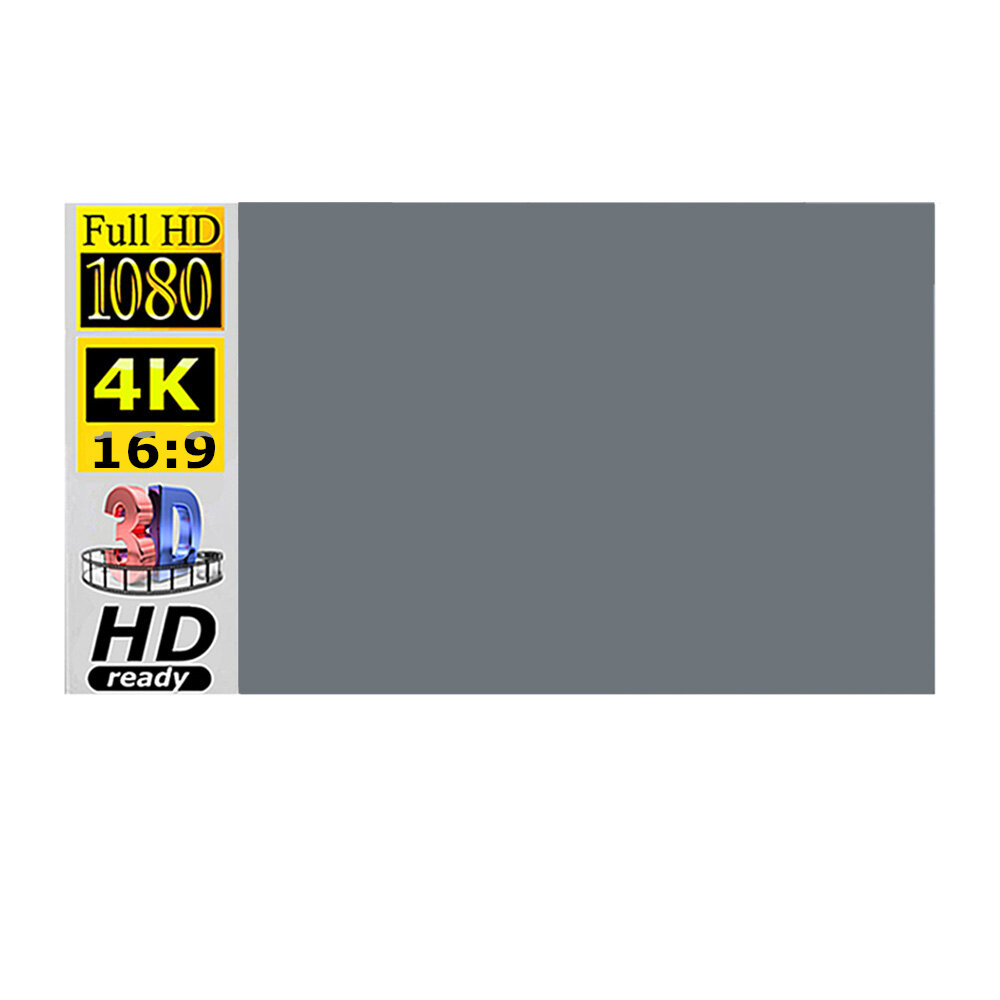 MIXITO Metal Anti-Light Projector Screen 60/72/84/92/110/130 Inch Full HD 4K 3D Anti-reflective Gain