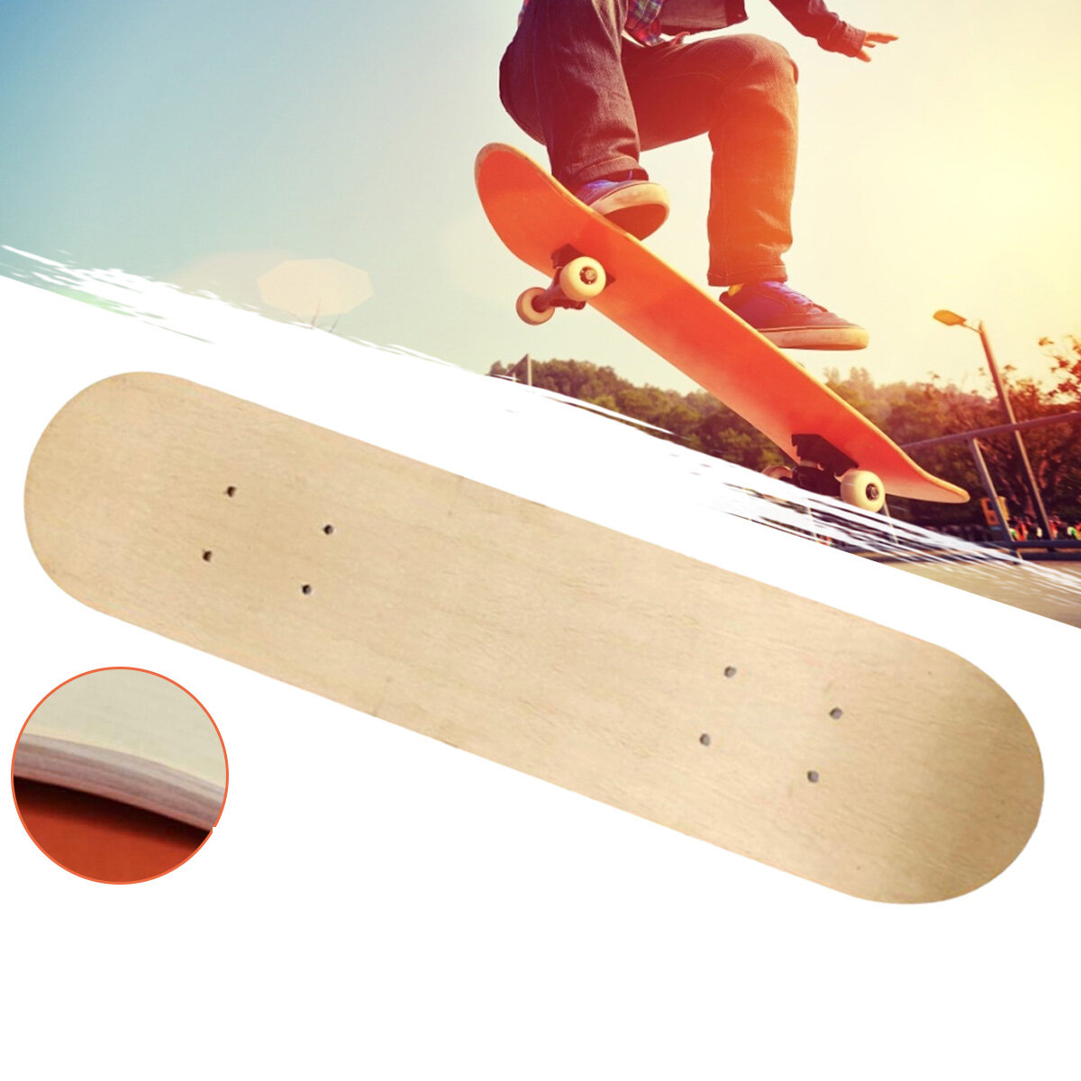 1PC 7-layer Maple Skateboard DIY Hand Painted Whiteboard Skateboard