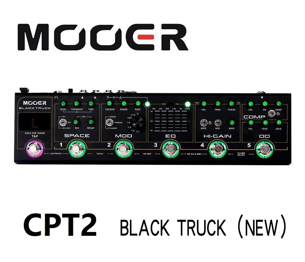 

MOOER CPT2 BLACK TRUCK Guitar pedal 6 effects pedals built into 1 simple unit Built-in precision guitar tuner Stereo out