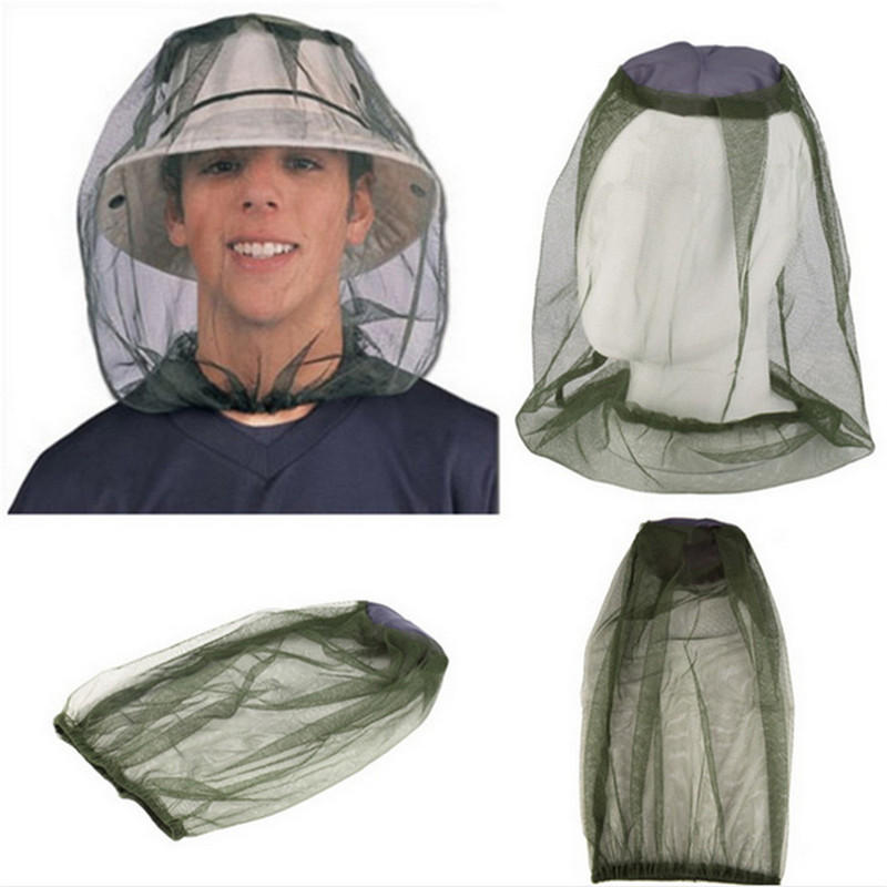 Beekeeping Head Net Mesh Face Protector Mosquito Cap Fly Bug Insect Hat Outdoor Camping
