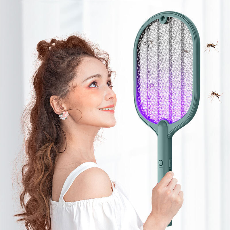 

2 in 1 Electric Mosquito Killer USB 1200mAh Rechargeable Bug Zapper Summer Fly Swatter Trap Home Bug Insect Racket