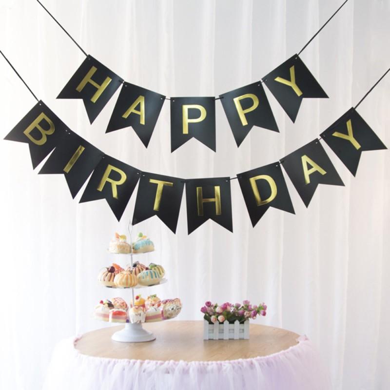 1 SET Paper Happy Birthday Party Bunting Banner Letter Hanging Pastel Pink String Flags Party Decora