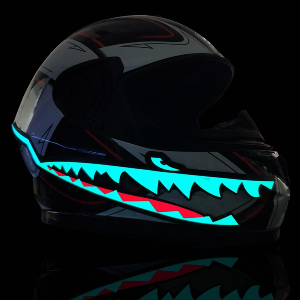 Waterproof Motorcycle Helmet Shark Mouth Light Strip LED Night Signal Lights Luminous Bar Durable Flashing Stripe